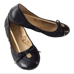 Vince Camuto Eryn Leather Ballet Bow Flats EUC